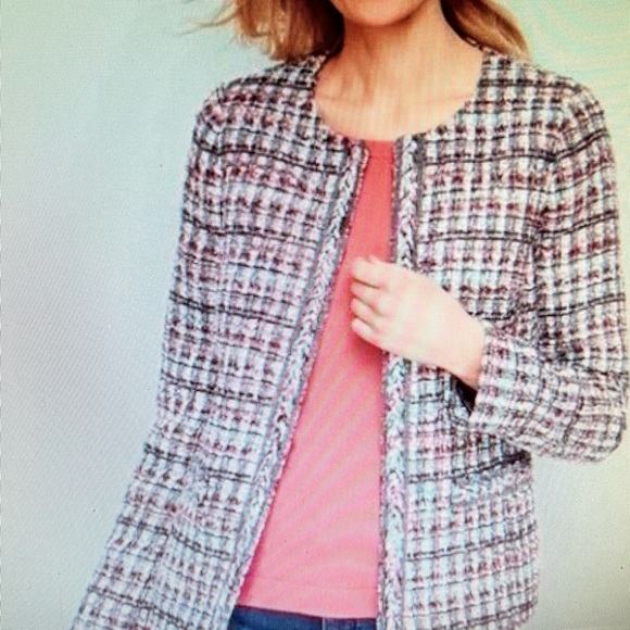 TALBOTS TWEED BLAZER MULTICOLOR SIZE 10 NWT! - Picture 4 of 4